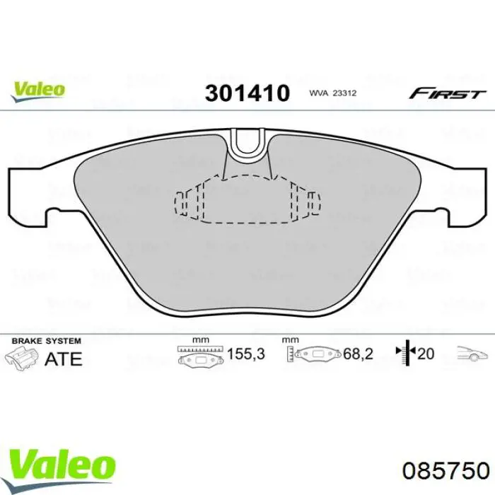 Фара противотуманная левая 085750 VALEO