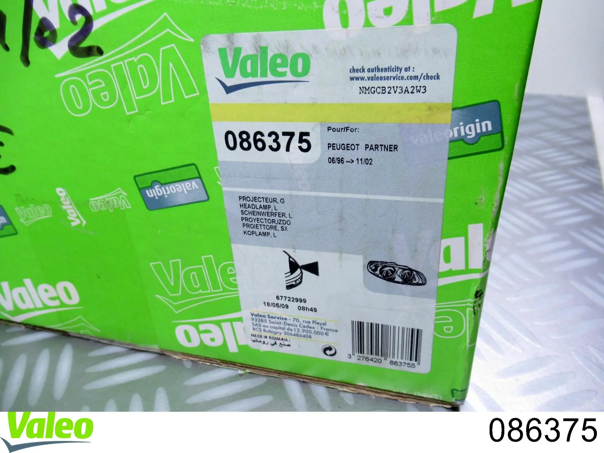 Левая фара 86375 VALEO