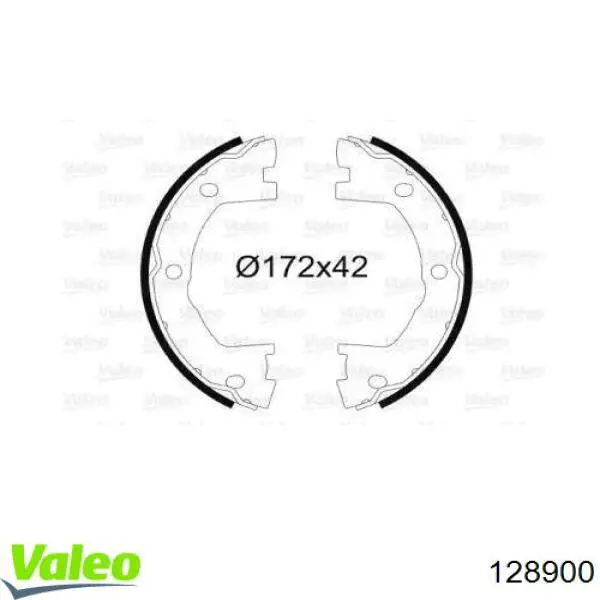 Задние барабанные колодки 128900 VALEO