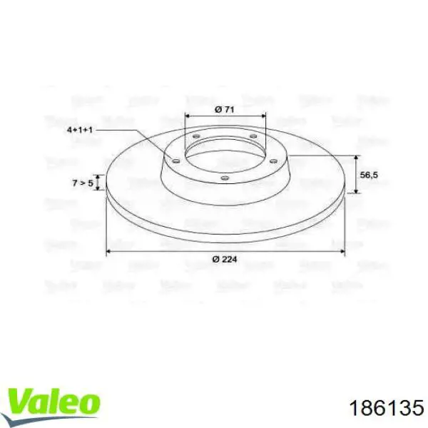 Тормозные диски 186135 VALEO