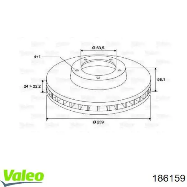 Передние тормозные диски 186159 VALEO