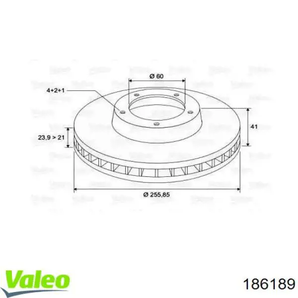 Передние тормозные диски 186189 VALEO