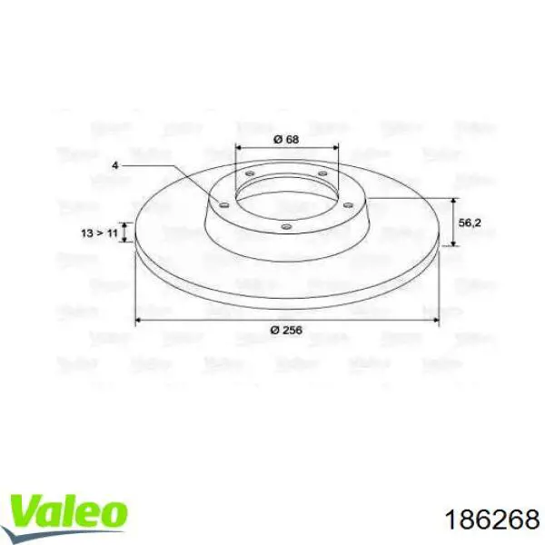 Передние тормозные диски 186268 VALEO