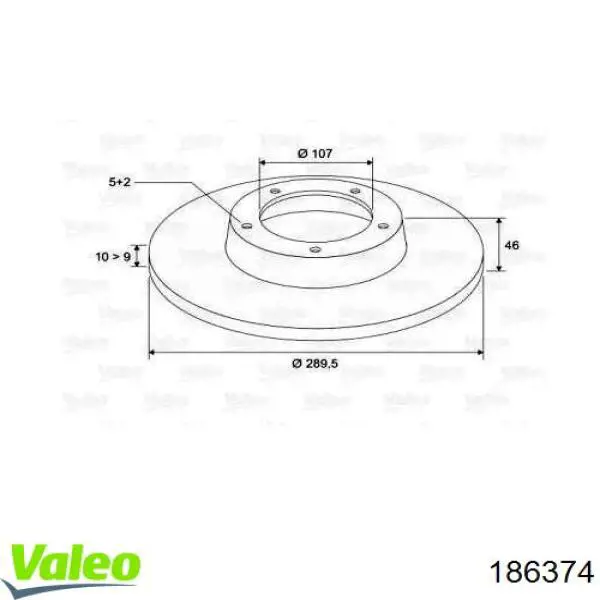 Передние тормозные диски 186374 VALEO