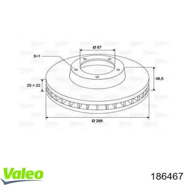 186467 VALEO диск тормозной передний