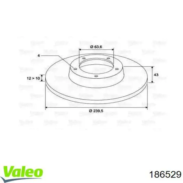 Передние тормозные диски 186529 VALEO