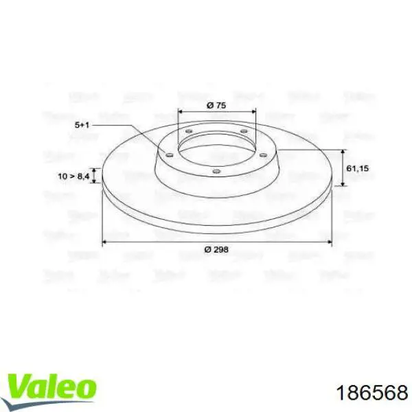 Тормозные диски 186568 VALEO