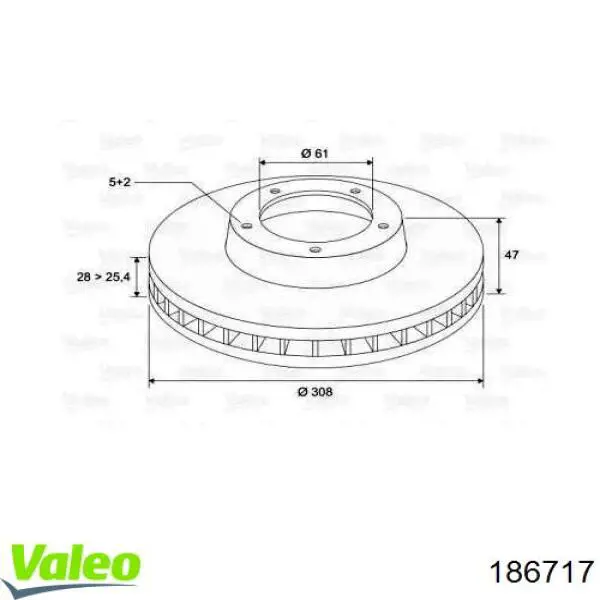 Передние тормозные диски 186717 VALEO