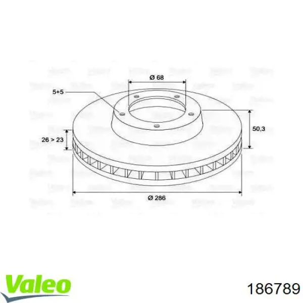 Передние тормозные диски 186789 VALEO