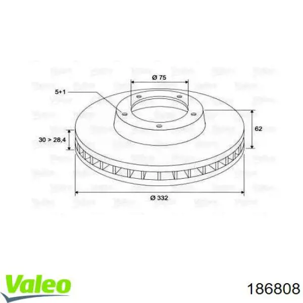 Передние тормозные диски 186808 VALEO