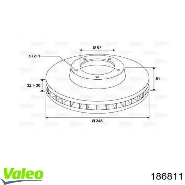 Передние тормозные диски 186811 VALEO