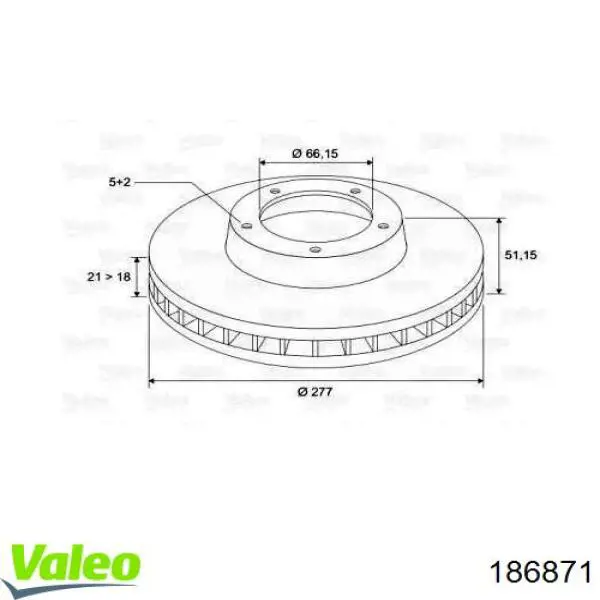 Передние тормозные диски 186871 VALEO