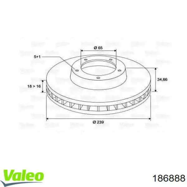 Передние тормозные диски 186888 VALEO