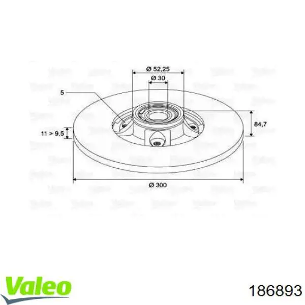 Тормозные диски 186893 VALEO