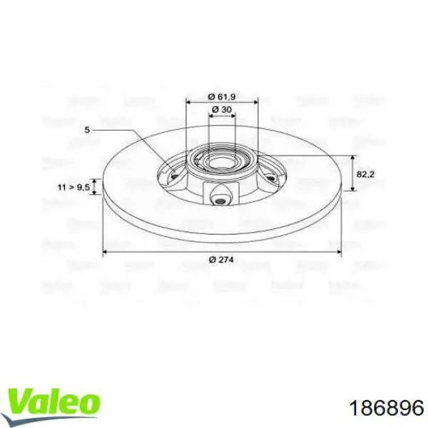 Тормозные диски 186896 VALEO