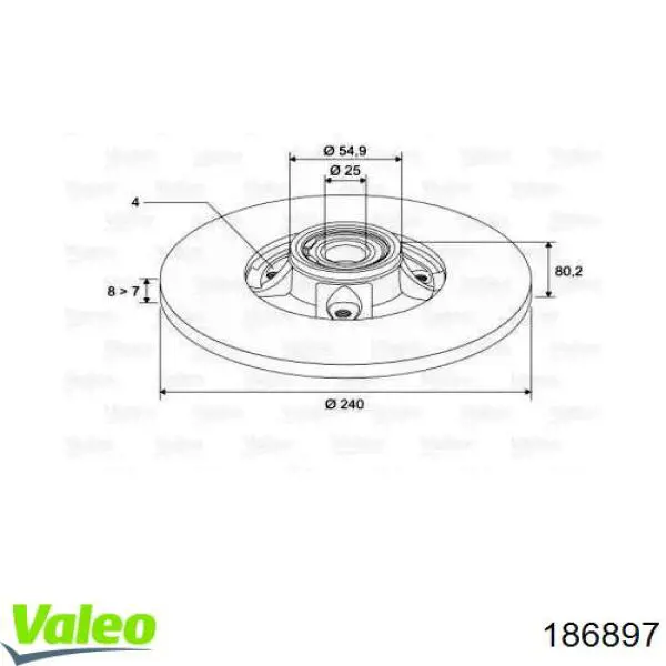 Тормозные диски 186897 VALEO