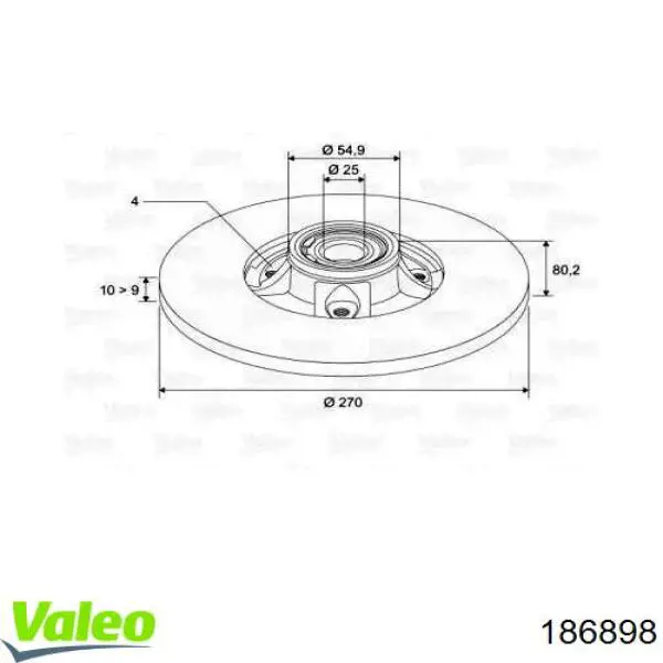 Тормозные диски 186898 VALEO