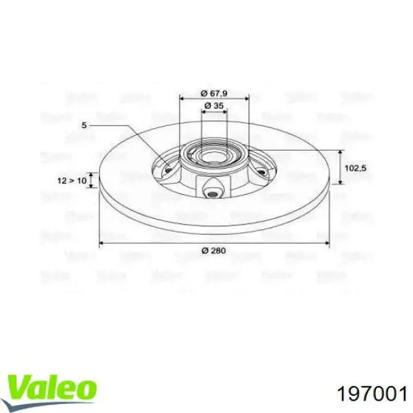 Тормозные диски 197001 VALEO