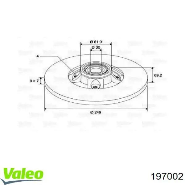 Тормозные диски 197002 VALEO