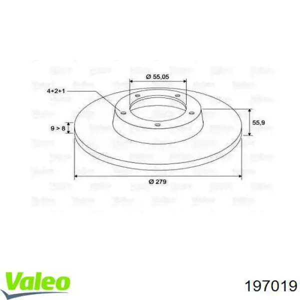 Тормозные диски 197019 VALEO