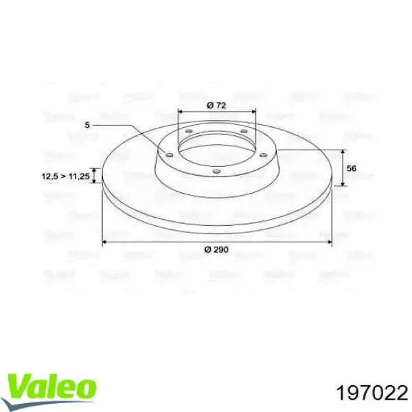 Тормозные диски 197022 VALEO