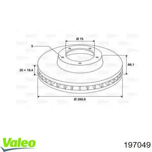 Тормозные диски 197049 VALEO