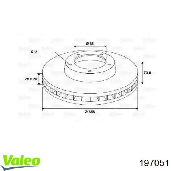 Тормозные диски 197051 VALEO