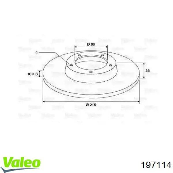 Передние тормозные диски 197114 VALEO