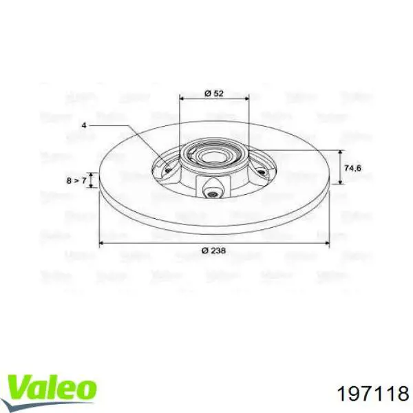 Тормозные диски 197118 VALEO