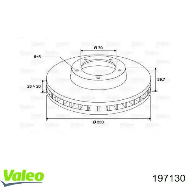 Передние тормозные диски 197130 VALEO