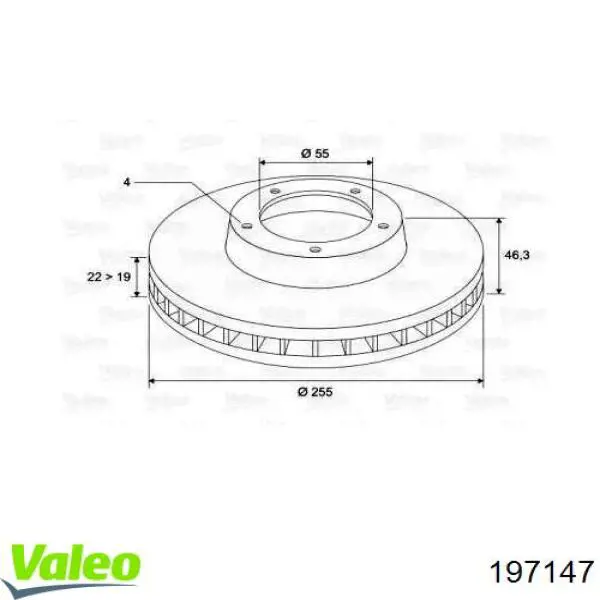 Передние тормозные диски 197147 VALEO