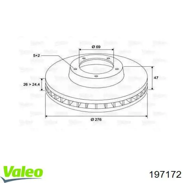 Передние тормозные диски 197172 VALEO