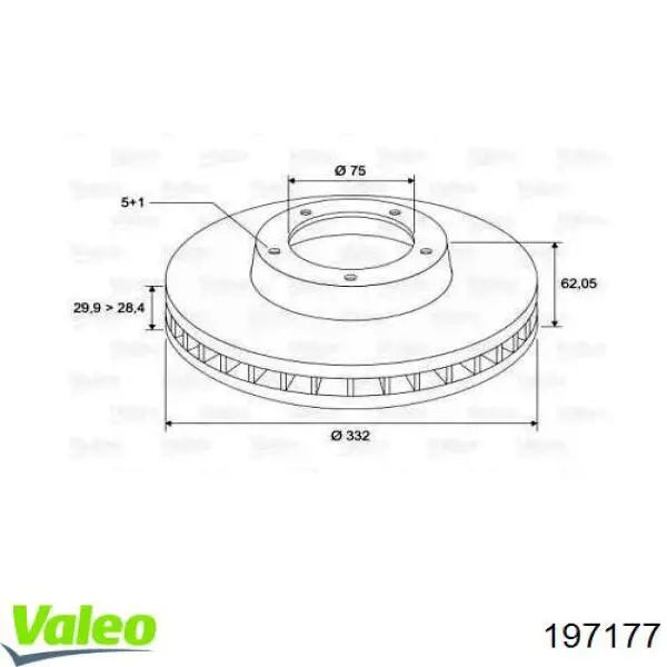 Передние тормозные диски 197177 VALEO