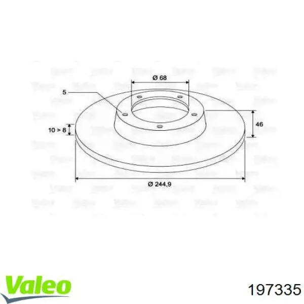 Тормозные диски 197335 VALEO