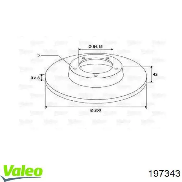 Тормозные диски 197343 VALEO