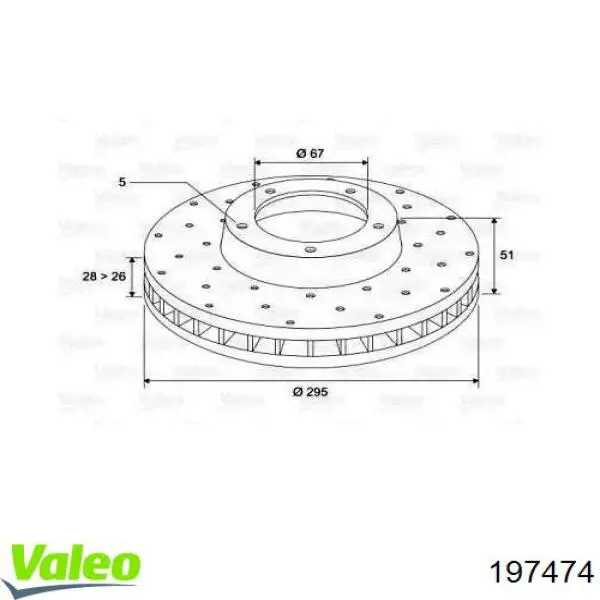 Передние тормозные диски 197474 VALEO