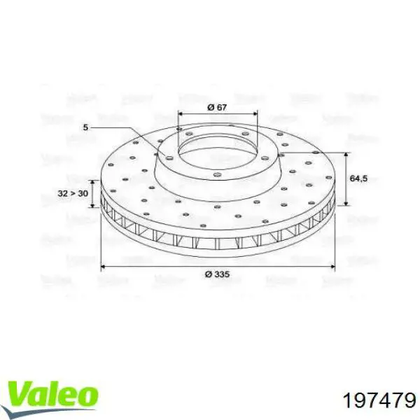 Передние тормозные диски 197479 VALEO