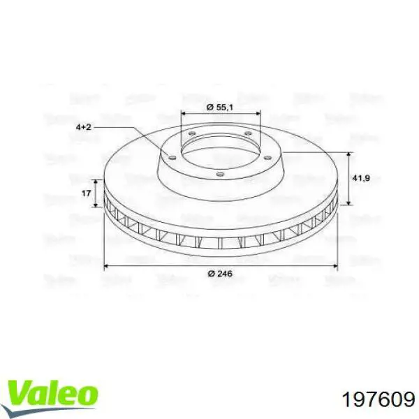 Передние тормозные диски 197609 VALEO