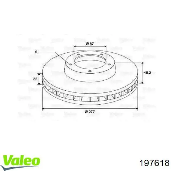 Передние тормозные диски 197618 VALEO