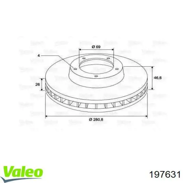 Передние тормозные диски 197631 VALEO