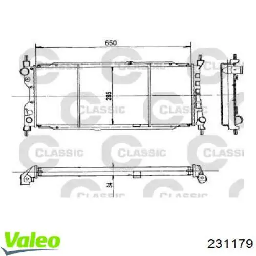 Радиатор 231179 VALEO