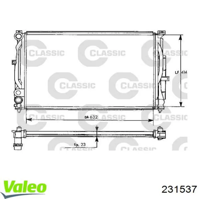 Радиатор 231537 VALEO