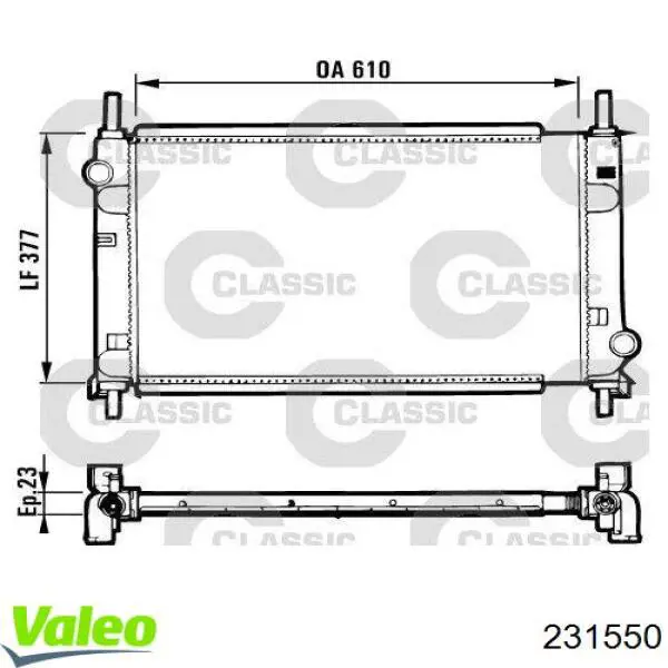 Радиатор 231550 VALEO