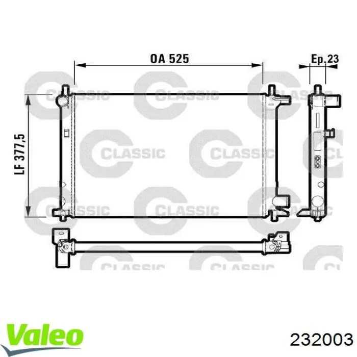 Радиатор 232003 VALEO