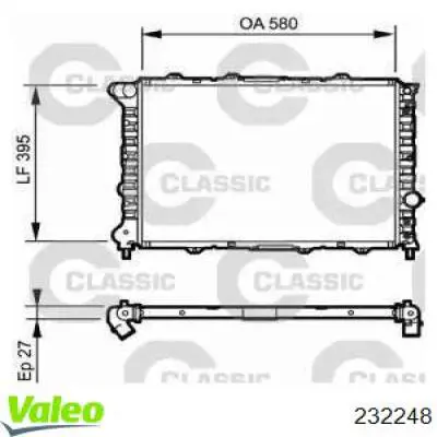 Радиатор 232248 VALEO