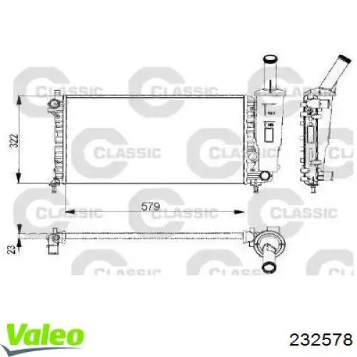 Радиатор 232578 VALEO