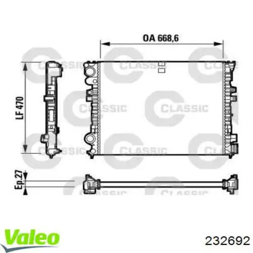 Радиатор 232692 VALEO