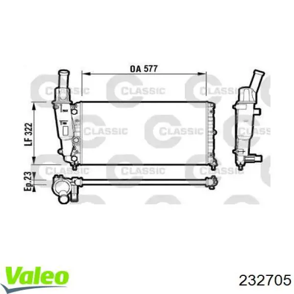 Радиатор 232705 VALEO