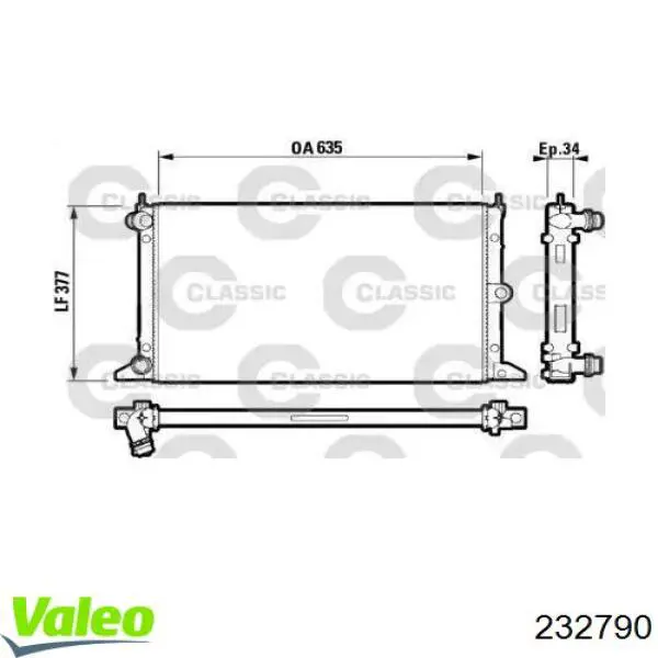 Радиатор 232790 VALEO