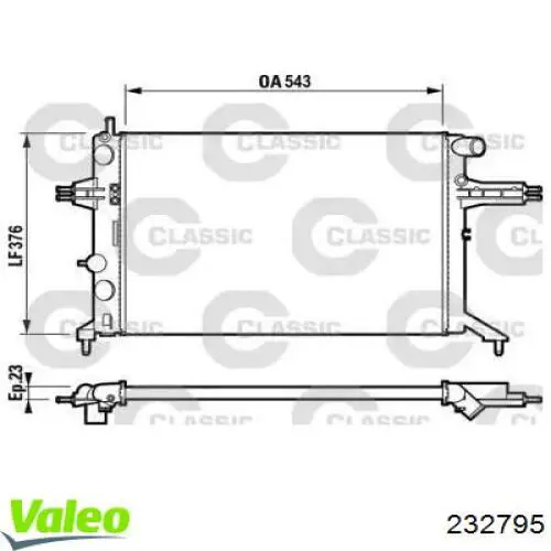 Радиатор 232795 VALEO